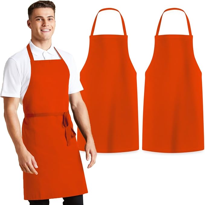 Avalon Kitchen Aprons for Men - 100% Polyester Chef Apron Women with Extra Long Ties - Cooking Aprons for Women & Mens Apron