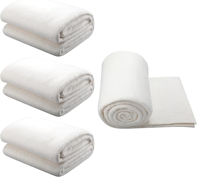 Peryiter 3 Pcs Natural Cotton Quilt Batting Heat Resistant Batting Warm White Cotton Lightweight Lining for Potholders Quilting Fabric Sewing Crafts Wearable Arts Place Mat(70 x 80 Inch)