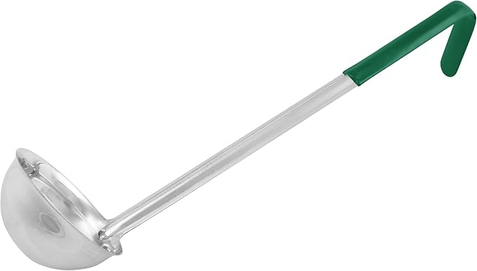 Winco Prime One Piece Stainless Steel Ladle, NSF Listed,Green