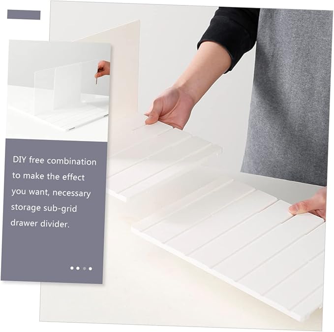 DOITOOL 1set Multipurpose Drawer Dividers Organizers for Home Bedroom Kitchen of White Storage Separators to Create Neat Compartments Dressers and Closets