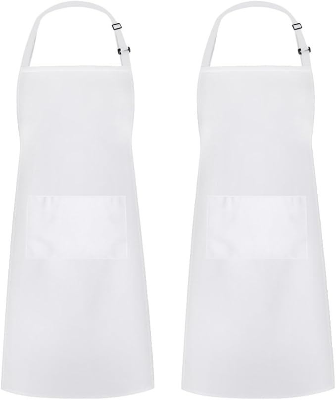 Syntus Apron for Men Women, Adjustable Cooking Kitchen Chef Aprons with 2 Pockets, Cotton/Polycotton/Polyester
