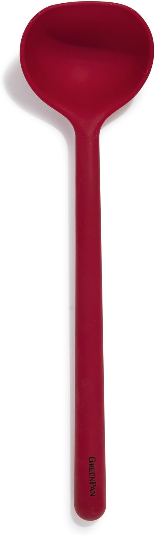 GreenPan Silicone Ladle, Soup Mixing Stirring Serving, Cooking Kitchen Utensil, Flexible Rubber Nonstick Cookware, Rigid Steel Core, Heat-Resistant, Anti-Slip Handle, BPA-Free, Dishwasher Safe, Red
