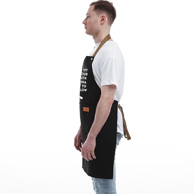 REHAVE Gift Ideas For Her Him - Birthday Gifts For Men, Dad, Husband, Boyfriend, Brother - Funny BBQ Apron for Men with Pockets, Dad Gifts from Daughter, Son - Cooking Gifts, BBQ Gifts, Grill Apron