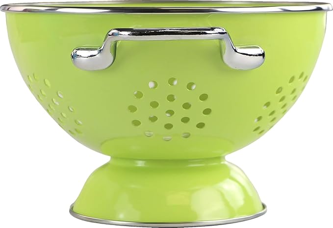 Calypso Basics by Reston Lloyd Powder Coated Enameled Colander, 5 Quart, Lime