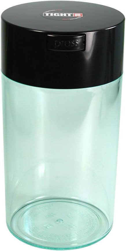 Tightvac - 3oz to 12 Ounce - Patented Airtight Container | Multi-use Vacuum Container Works as Smell Proof Containers for Herbs and Dry Goods. Black Clear