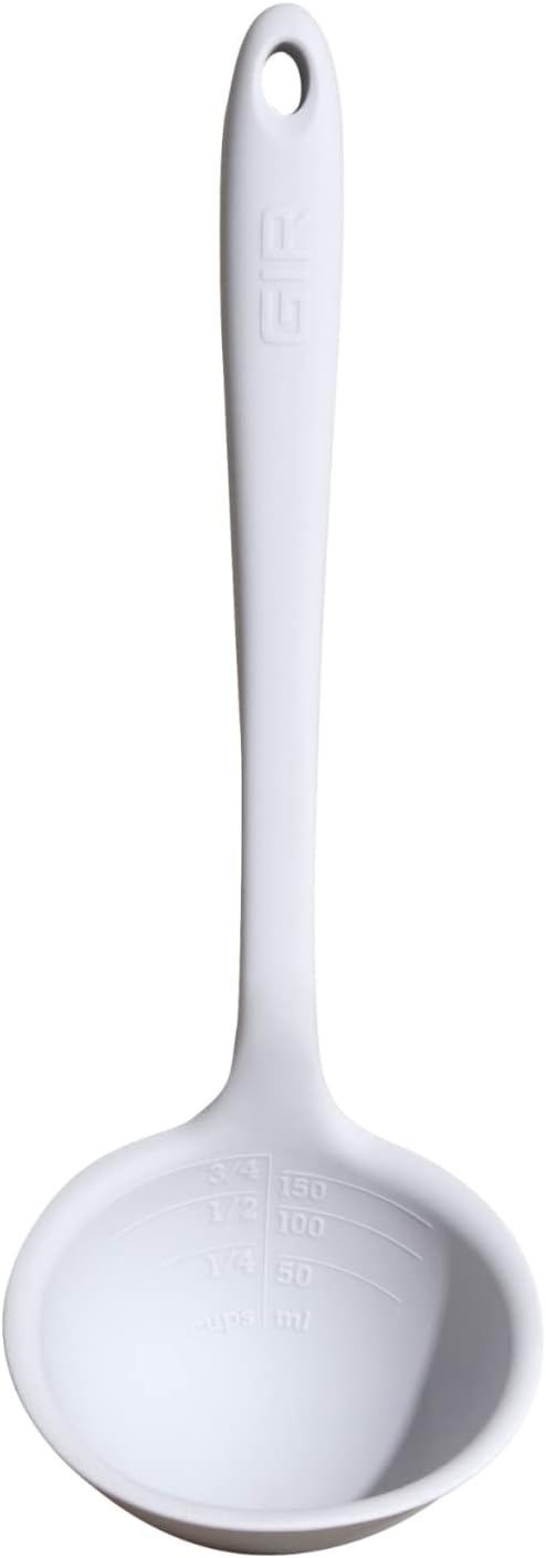GIR: Get It Right Silicone Soup Ladle - Non-stick Heat Resistant Seamless Kitchen Cooking Serving for Soups, Chili, Sauces, Batter, and More - Ultimate, Studio White