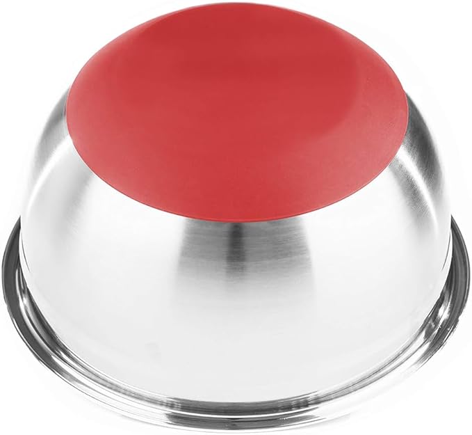 Stainless Steel Mixing Bowls with Lids and Non Slip Bases (Set of 3, Red)