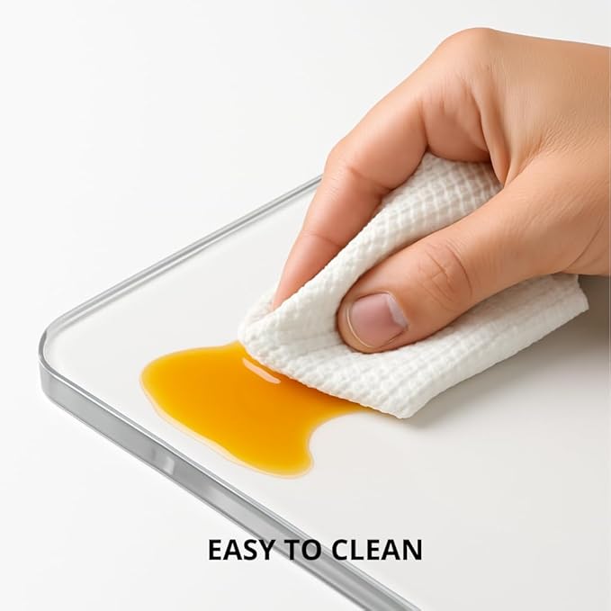 Acrylic Cutting Board with Counter Lip, Clear Cutting Boards for Countertop Protector, Non-Slip Cutting Board for Kitchen Counter, Aesthetic Kitchen Decor Gadgets House Warming Gifts(16.1"x12.5")