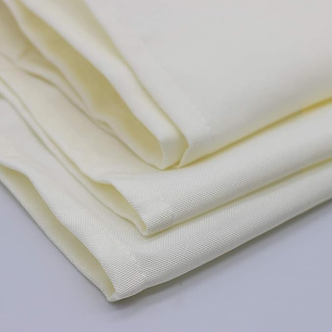 Your Chair Covers Cloth Polyester Napkins, 20 x 20 Inch, Washable Dinner Fabric Linen Napkins with Hemmed Edges for Restaurant, Wedding and Holiday Pack of 10 (Ivory)