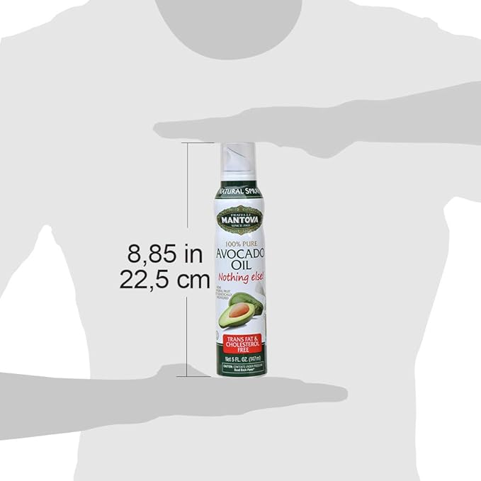 Mantova Avocado Oil, 100% Pure Cooking Oil Spray, perfect for healthy Keto snacks, baking, grilling, seasoning, or cooking, our oil dispenser bottle lets you spray, drip, or stream with no waste, 5 oz