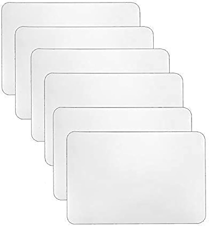 YoleShy 6 Pcs Plastic Placemats, Heat Resistant Washable Table Mats for Dining, Kitchen (17'' x 11''), Clear