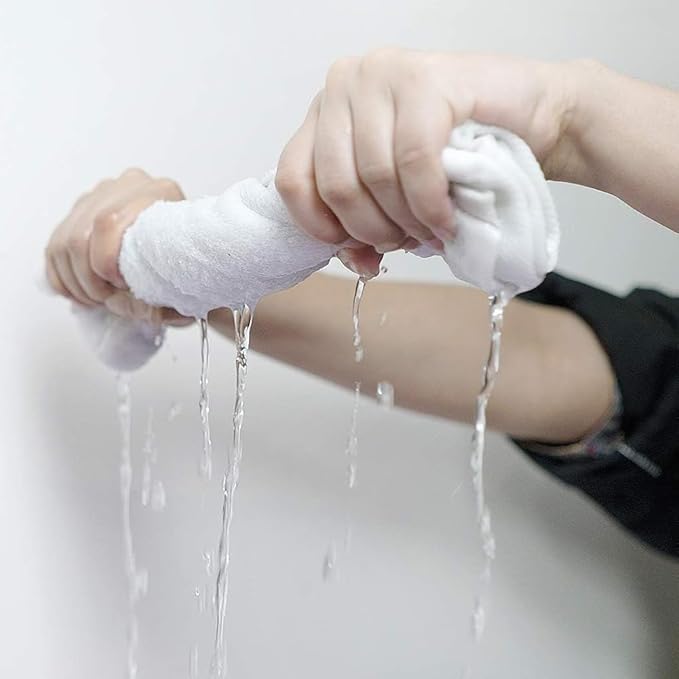 100% Cotton Washcloths - 100 Pack Soft Washcloths for Face & Body - Highly Absorbent - 12 x 12 in - White