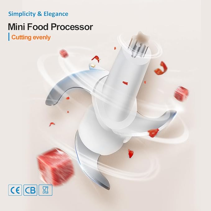 600ML Electric Food Chopper For Meat,Onions,vegetables,Garlic,Complementary Food, Meat Chopper Blender，Wireless Electric Food Processor