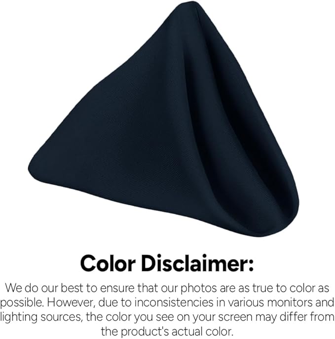 Avalon Kitchen Navy Blue Cloth Napkins Bulk (Pack of 24) - 100% Polyester Dinner Linen Napkins Cloth Washable & Reusable - Durable with Hemmed Edges - Ideal for Parties and Weddings (17x17 Inches)