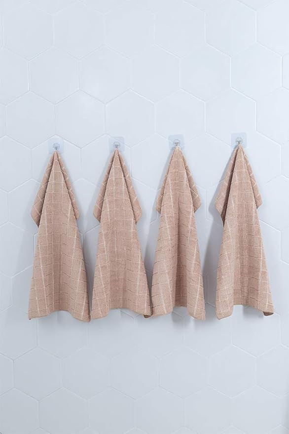 Microfiber Dish Towels - Soft, Super Absorbent and Lint Free Kitchen Towels - 8 Pack (Lattice Designed Camel Colors) - 26 x 18 Inch (Camel)