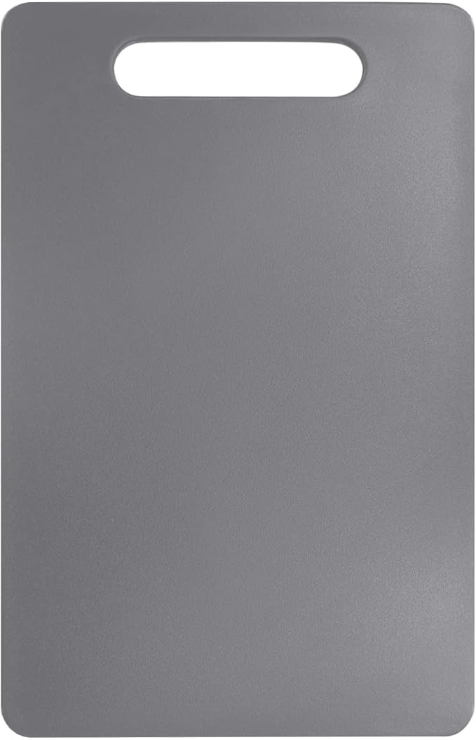 Fotouzy Plastic Utility Cutting Board with Handles, Food Safe PP Material, BPA Free, Dishwasher Safe, Thick Chopping Board, Large Size, Easy Grip Handle, for Kitchen (Gray), 15.5" X 10"