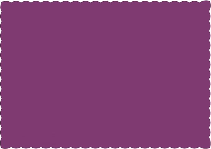 Paper Placemats - Disposable - Scalloped Edge (50, Purple)