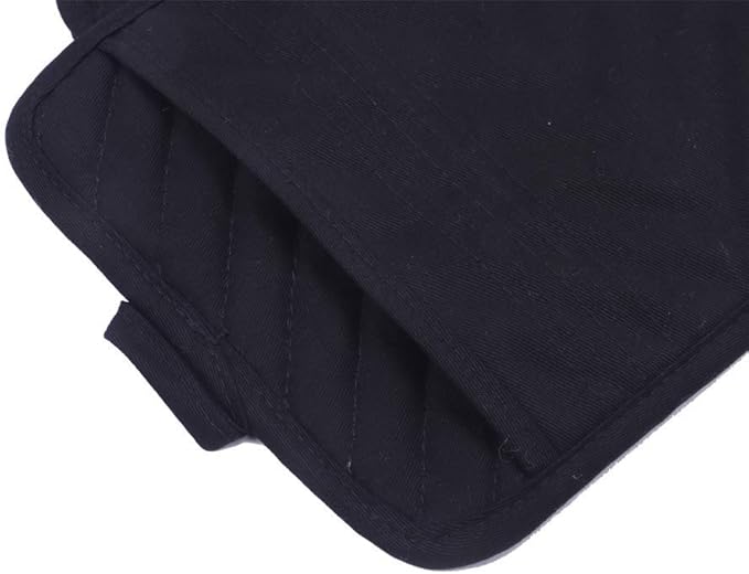 nyi Pot Holders for Kitchen Heat Resistant, Cotton Hot Pads for Kitchen Counter Table, Black Pot Holders with Pocket