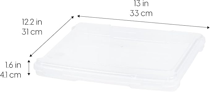 IRIS USA Board Game Storage Craft Organizer Box with Snap-Tight Latch Lid, 4-Pack Portable Plastic Case Bin for Puzzles, Magazines, Hobbies, Art Supplies, Fits 8.5" x 11" & A4 Papers, Slim, Clear