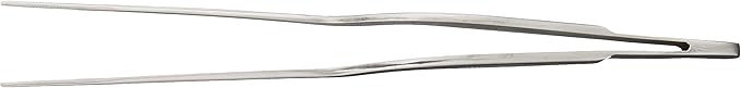 Mercer Culinary 18-8 Stainless Steel Chef Plating Tongs, Offset Tip, 6-1/2 Inch