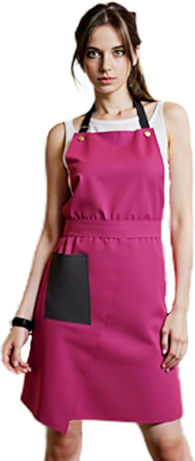 Kitchen Apron with Pockets for Adults,Waterproof Cooking Aprons for Women/Men,Baking/Grilling,Green/Orange/Wine Red