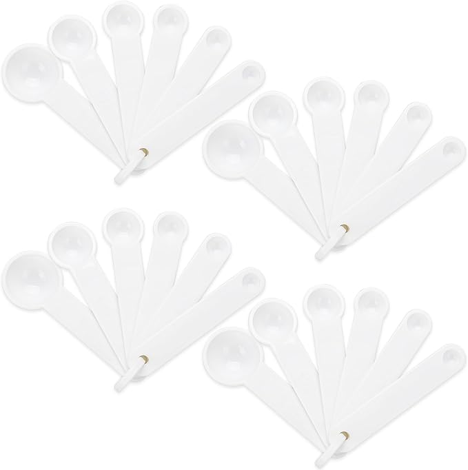 Frienda 20 Pieces White Plastic Measuring Cup Spoons for Kitchen Cooking Baking Dry and Liquid Ingredients