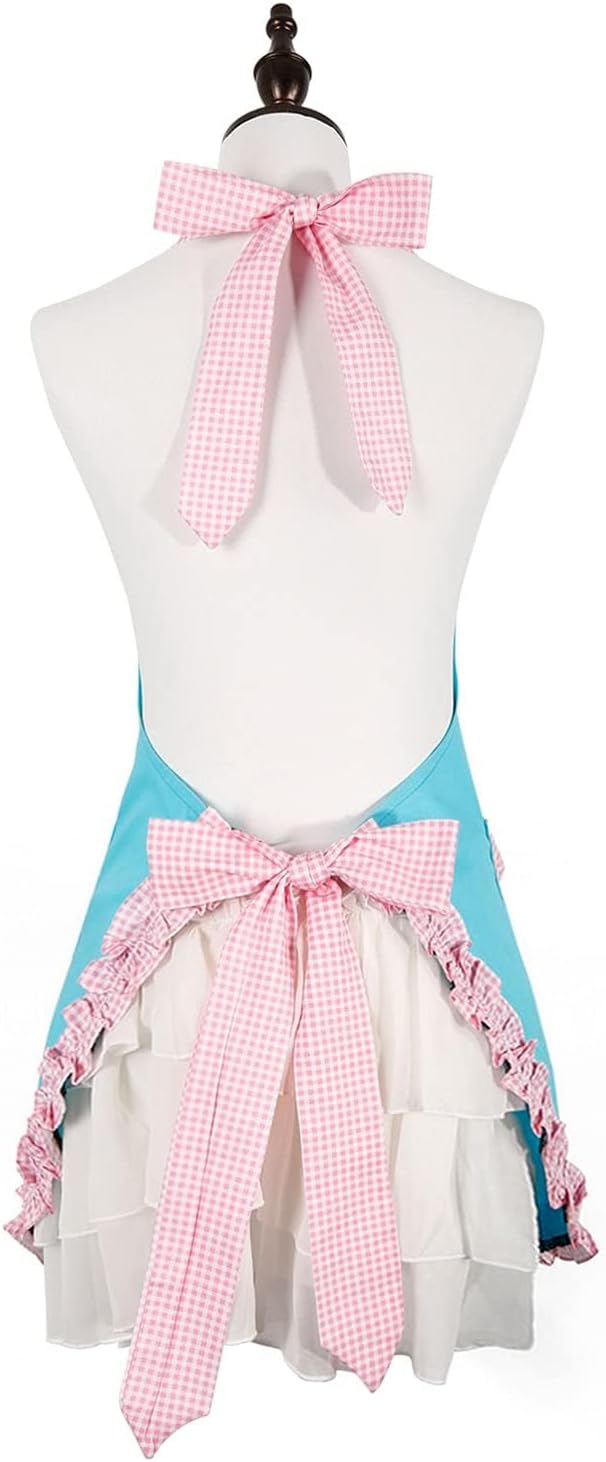 RosieLily Retro Aprons for Women with Pockets Vintage Apron Kitchen Apron for Cooking Baking Cute