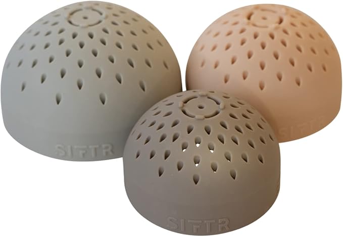 (MUSHROOM) Nesting Can Strainer Mini Colander Set - Space Saving Small Colanders and Strainers - Multi Use Kitchen Gadget - Silicone Can Strainer
