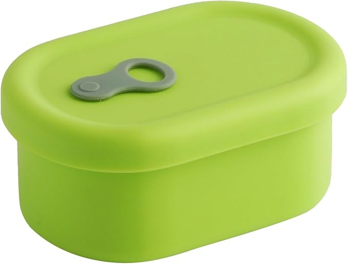 Premium Korean-Made Silicone Airtight Food Container with Steam Vent – BPA Free, Leakproof, Microwave & Freezer Safe Meal Prep. & Leftovers Storage (Green Apple, 7 floz)