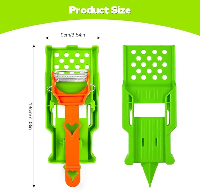Multifunctional Kitchenware Set, 3-in-1 Peeler Multifunctional Single Blade Peeler, Lemon Squeezer Potato Peeler, Multi Cutter and Julienne Set with Grating Plate Great for Fruit and Vegetable