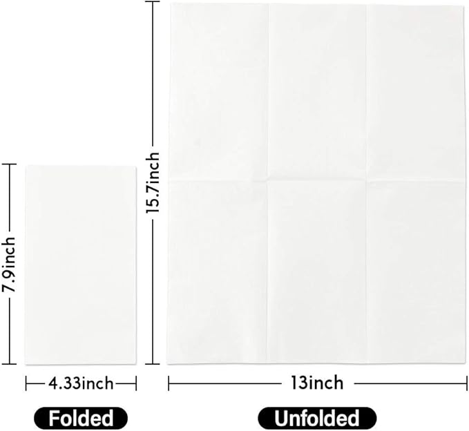 Vplus 400 Pack Premium Quality Guest Towels Disposable Dinner Napkins Soft, Absorbent, Party Napkins for Dinners or Catering Events，and Everyday Use (White, 400)