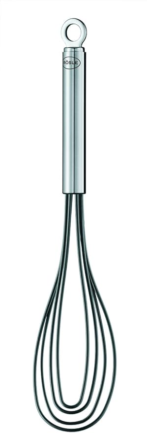 Rosle 95656 Stainless Steel & Silicone Flat Egg Beater Whisk 10.4 Inch, Silver