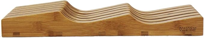 Oceanstar In-Drawer Bamboo Knife Organizer