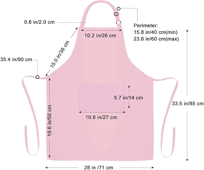 Jubatus 12 Pack 100% Cotton Aprons Bulk with 2 Pockets Cooking Chef Kitchen Adjustable Bib Apron for Women Men, Pink