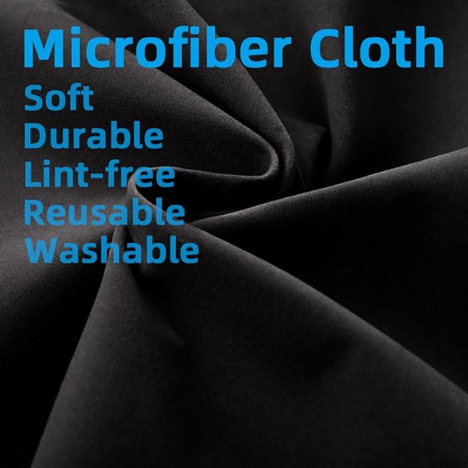 6 Pack Microfiber Gun Cleaning Cloth, 12"x12" Lint Free Gun Cleaning Rags, Reusable Microsuede Cleaning/Polishing Wipes Towels for Firearms, Knives and Scopes (Black)