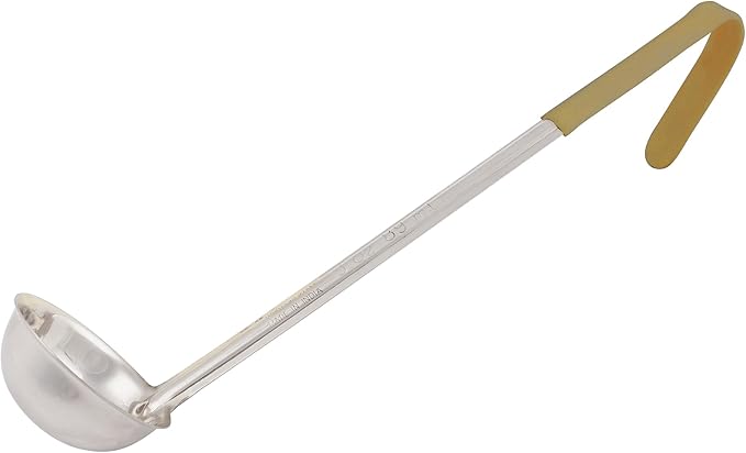 Winco Prime One Piece Stainless Steel Ladle, NSF Listed,Tan
