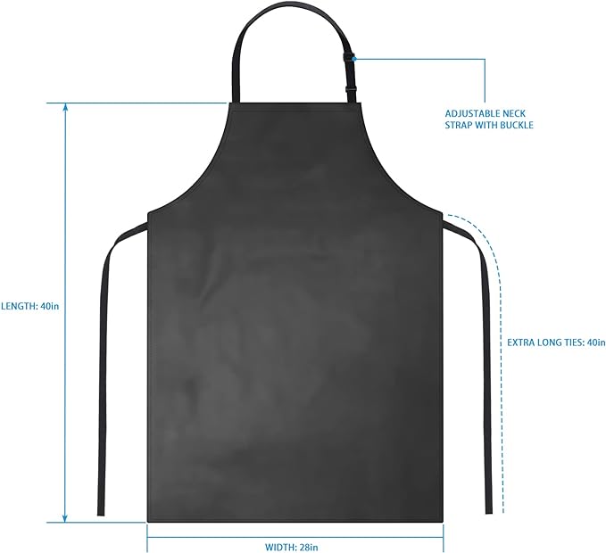 Gotega Waterproof Rubber Vinyl Apron Adjustable Dishwasher Apron - Apron for Women Men Heavy Duty Work Apron