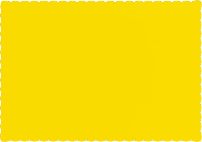Paper Placemats - Disposable - Scalloped Edge (100, Yellow)