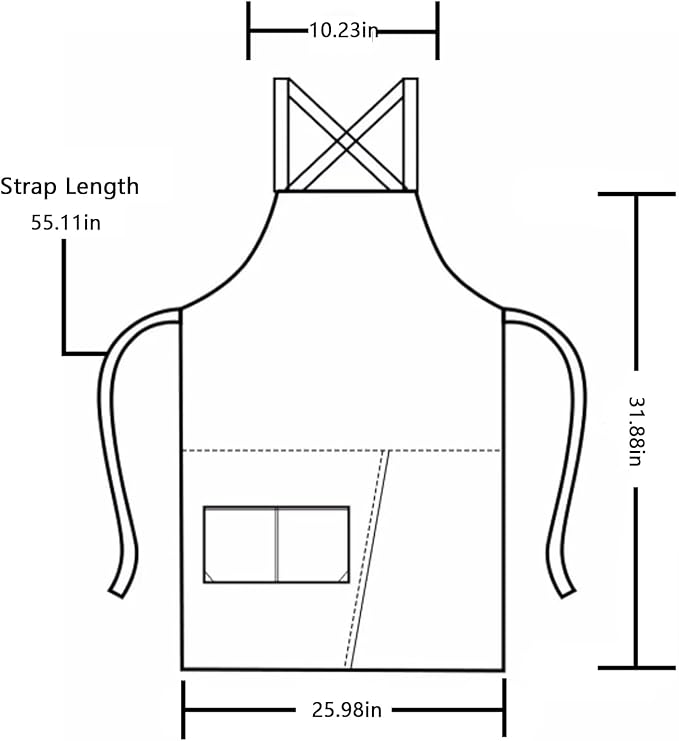 KITCHIEF Pottery Apron Split Leg,Cross Back Chef Apron with Pockets,Painting Apron with Adjustable Straps for Cooking,Baking,BBQ,Ceramic,GardeningQ(Brown)