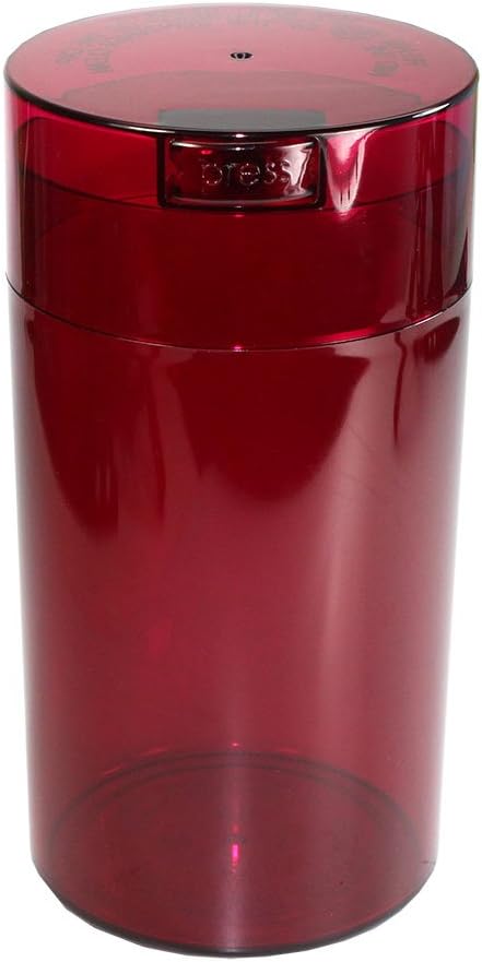 Tightvac - 3oz to 12 Ounce - Patented Airtight Container | Multi-use Vacuum Container Works as Smell Proof Containers for Herbs and Dry Goods. Red Tint