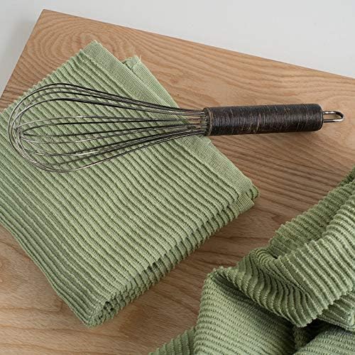 Now Designs Ripple Cotton Dish Towels Sage 18 x 28in, Set of 2