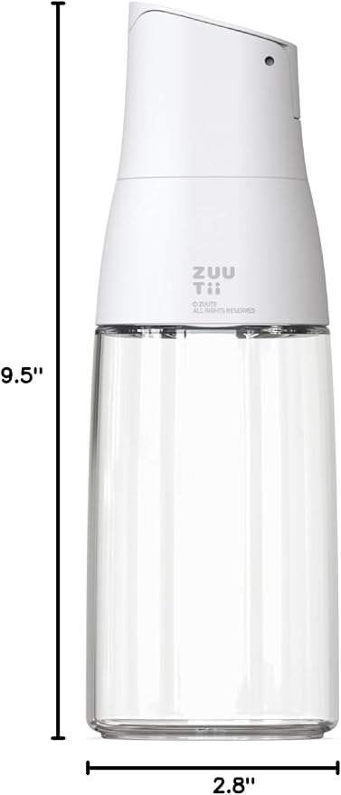 Zuutii Olive Oil Dispenser - Drip Free Spout, Glass Bottle for Kitchen, Cooking Oil & Vinegar Dispenser, Soy Sauce Container, Yukon White