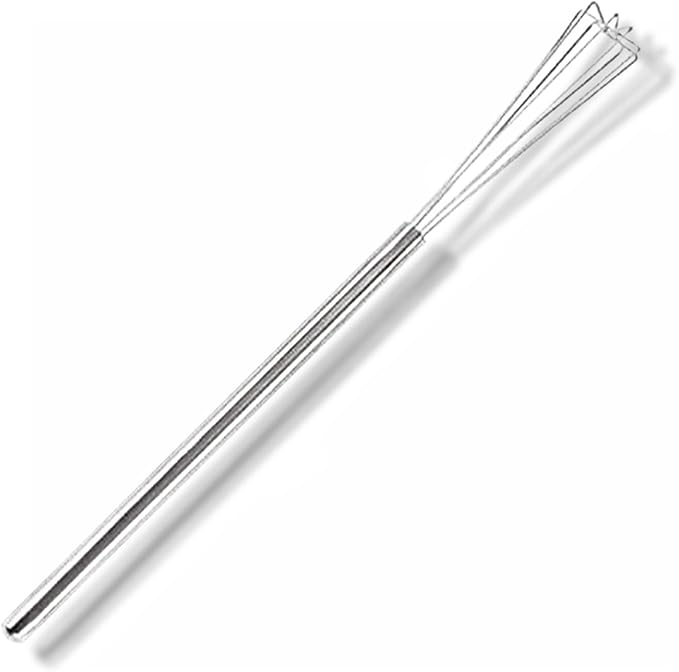 Rattleware 10.25" Long-Handle Silver Espresso Whisk - Perfect Coffee Distribution, Stainless-Steel Triangular Design, Ideal for Commercial & Home Use