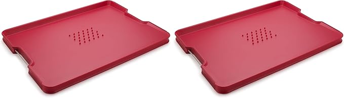 Joseph Joseph Cut&Carve Plus Multi-Function Cutting Board, X-Large, Red (Pack of 2)