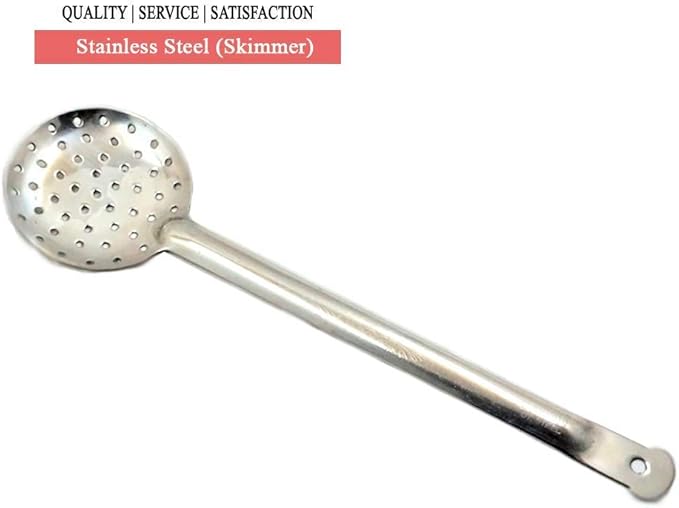 Stainless Steel Jhara/Skimmer/Strainer Steel Frying Spoon/deep Fry for poori/sabzi/Vegetables Cooking 1 pcs