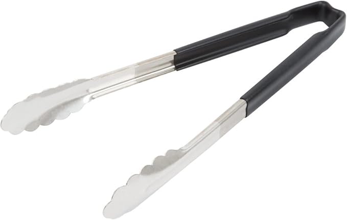 Vollrath 4781220 Jacobs's Price 12-Inch 1-Piece Tong, Stainless Steel, Black Handle