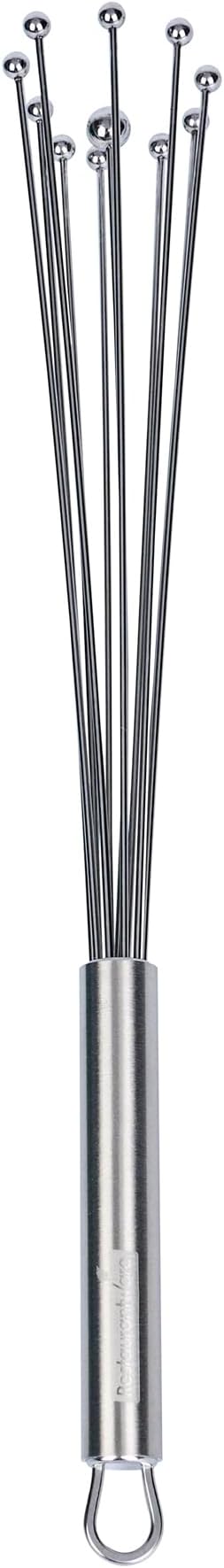 Restaurantware 12.5 in Stainless Steel Ball Whisk - German Standard Egg Beater with Ergonomic Handle, Dishwasher Safe - Manual Mixer Cooking Whisk for Baking, Stirring, Sauces, Beating