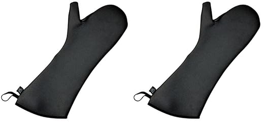 San Jamar UCMX13BK Textured Neoprene Ultigrips Conventional Temperature Protection Oven Mitt with WebGuard, 13" Length, Black (Pack of 2)