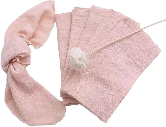 Dinner Cloth Napkins 6 Pack,100% Natural Soft Cotton,Washable Gauze Napkins Great for Weddings Decorative,Dinner Parties,Family Everyday Use (Blush Pink-6Ppack)