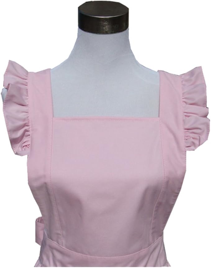 Hyzrz Cute Lovely Cotton Retro Kitchen Cooking Aprons for Women Girls Vintage Baking Apron with Pockets for Mother Gift